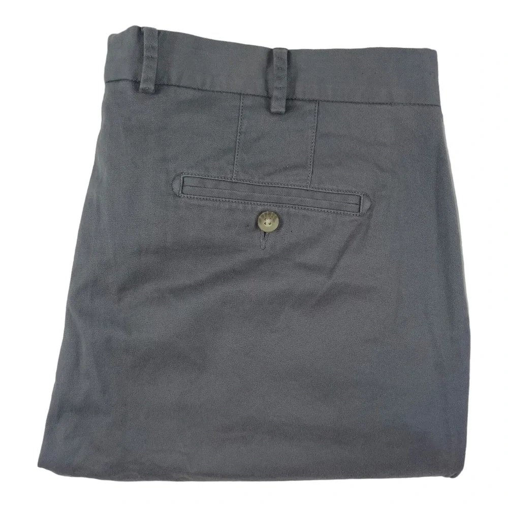 Peter Millar Mens Gray Chino Pants Size 38X35 Cotton Flat Front 2019